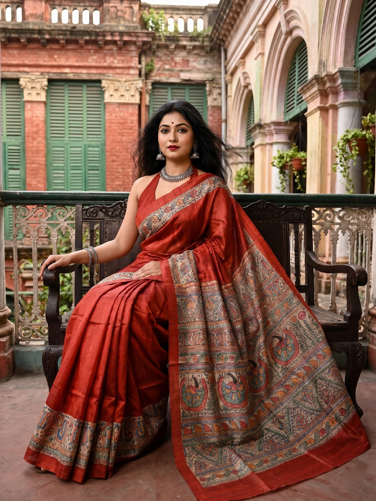 Pure Ghicha Silk Saree | Fluroscent Orange | Silkmark
