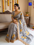 Hand-Painted Pure Bengal Cotton Saree