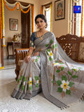 Hand-Painted Pure Bengal Cotton Saree