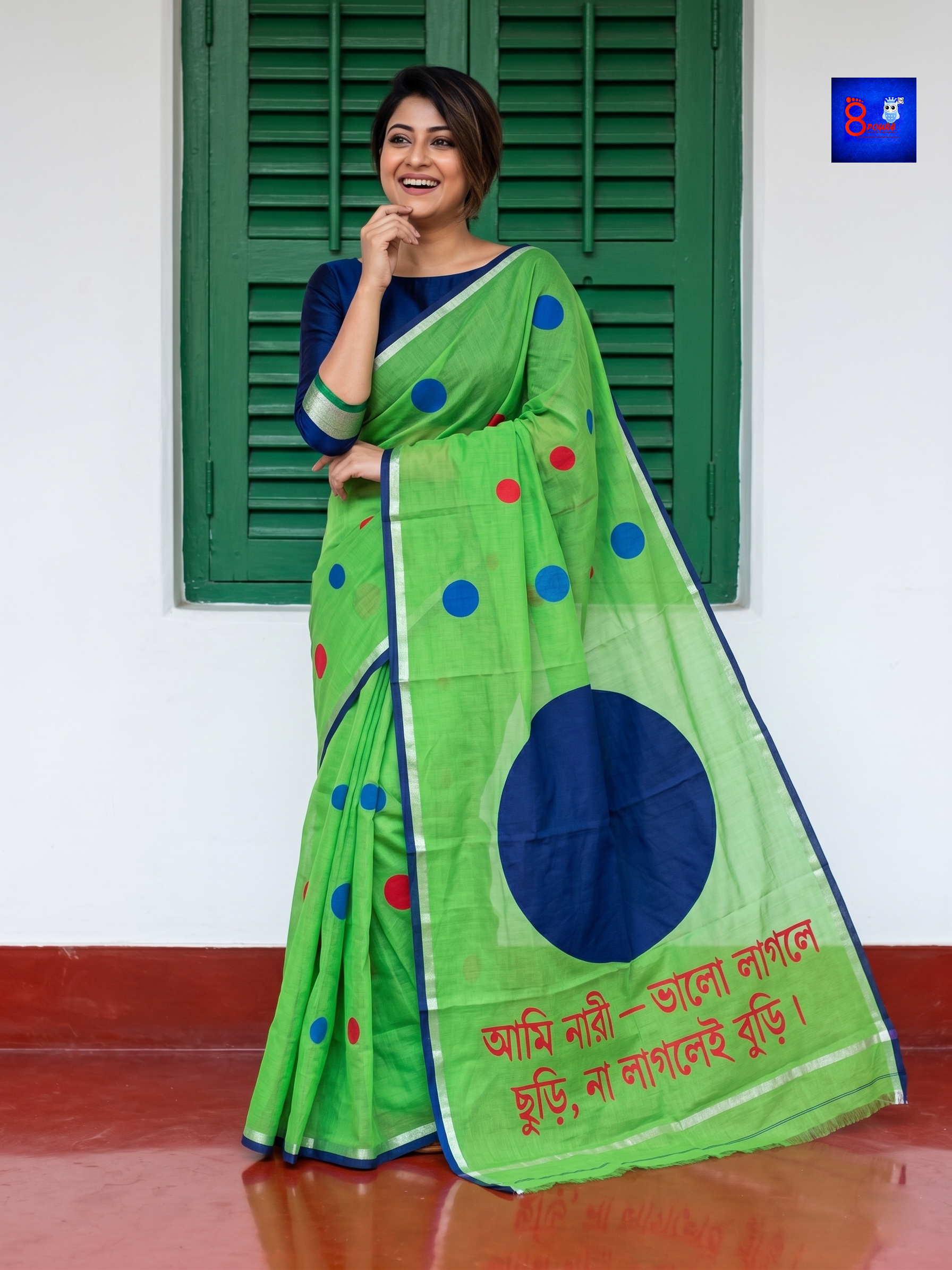 Canvas Saree - Pure Cotton Hand Painted