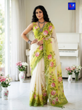 Canvas Saree - Pure Cotton Hand Painted