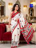 Handwoven Cotton Hand Block Printed Saree.