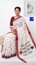 Canvas Saree - Pure Cotton Hand Painted