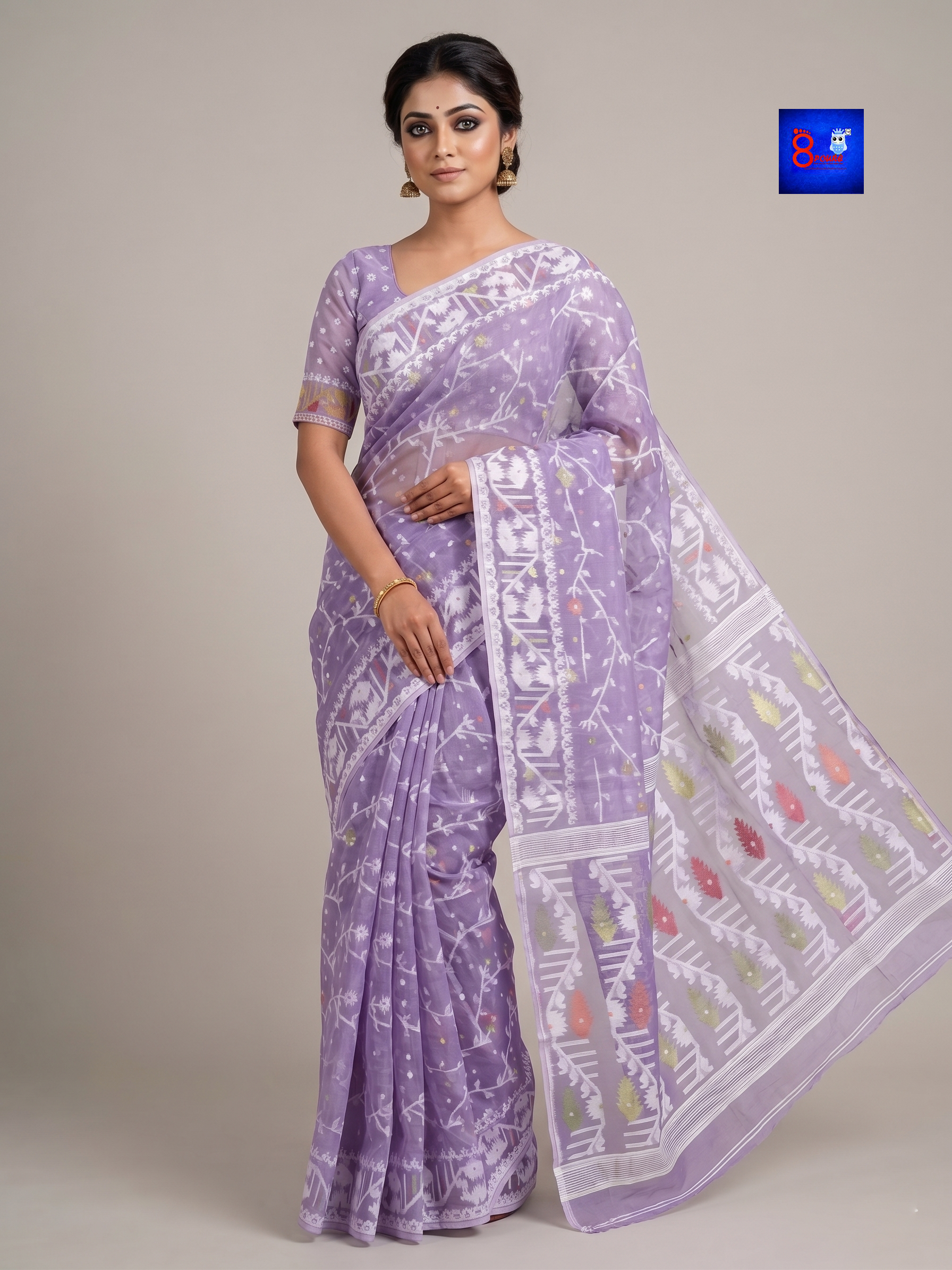 Pure Cotton Jamdani Saree with Blouse Piece