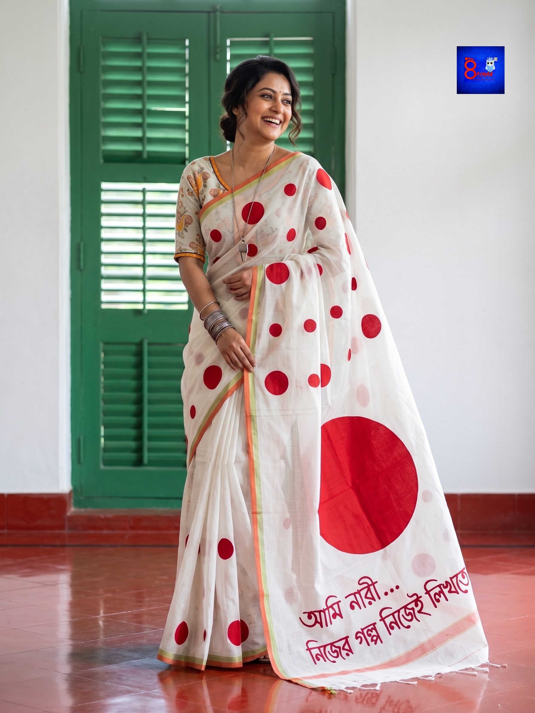 Canvas Saree - Pure Cotton Hand Painted