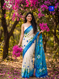 Canvas Saree - Pure Cotton Hand Painted