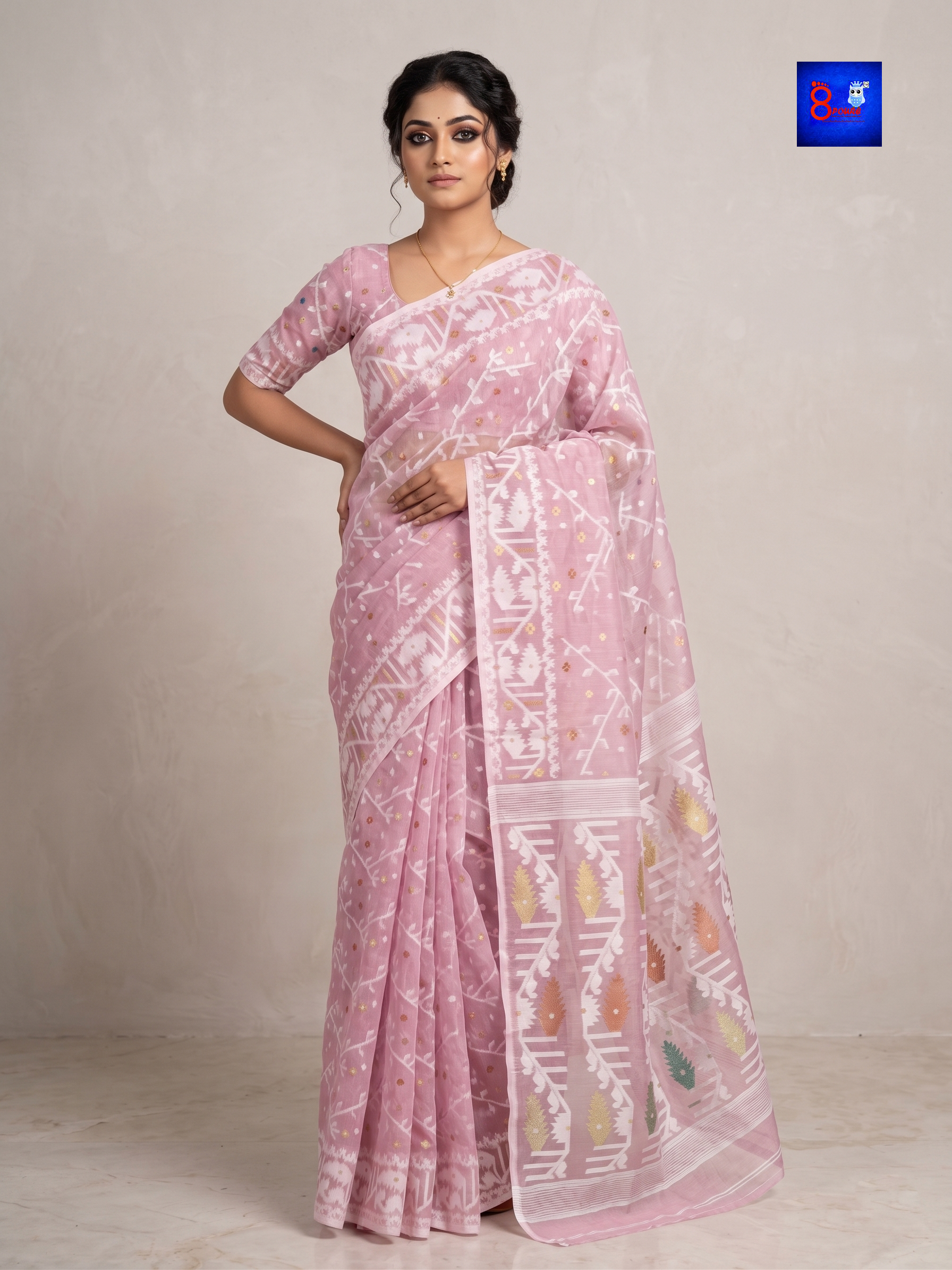 Pure Cotton Jamdani Saree with Blouse Piece