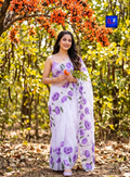 Canvas Saree - Handpainted Organza Saree