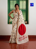 Canvas Saree - Pure Cotton Hand Painted