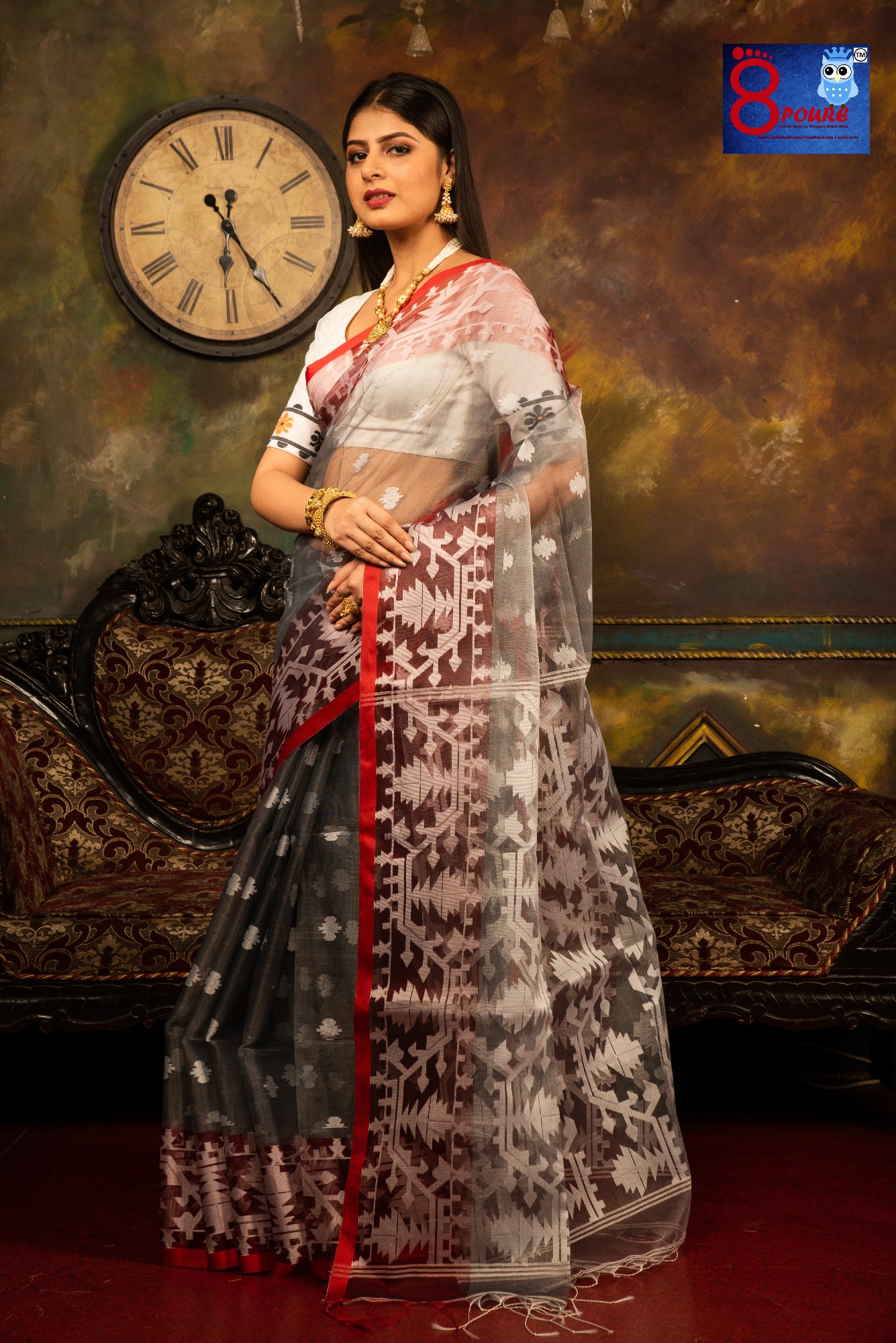 Musline Jamdani Saree | MUS 09