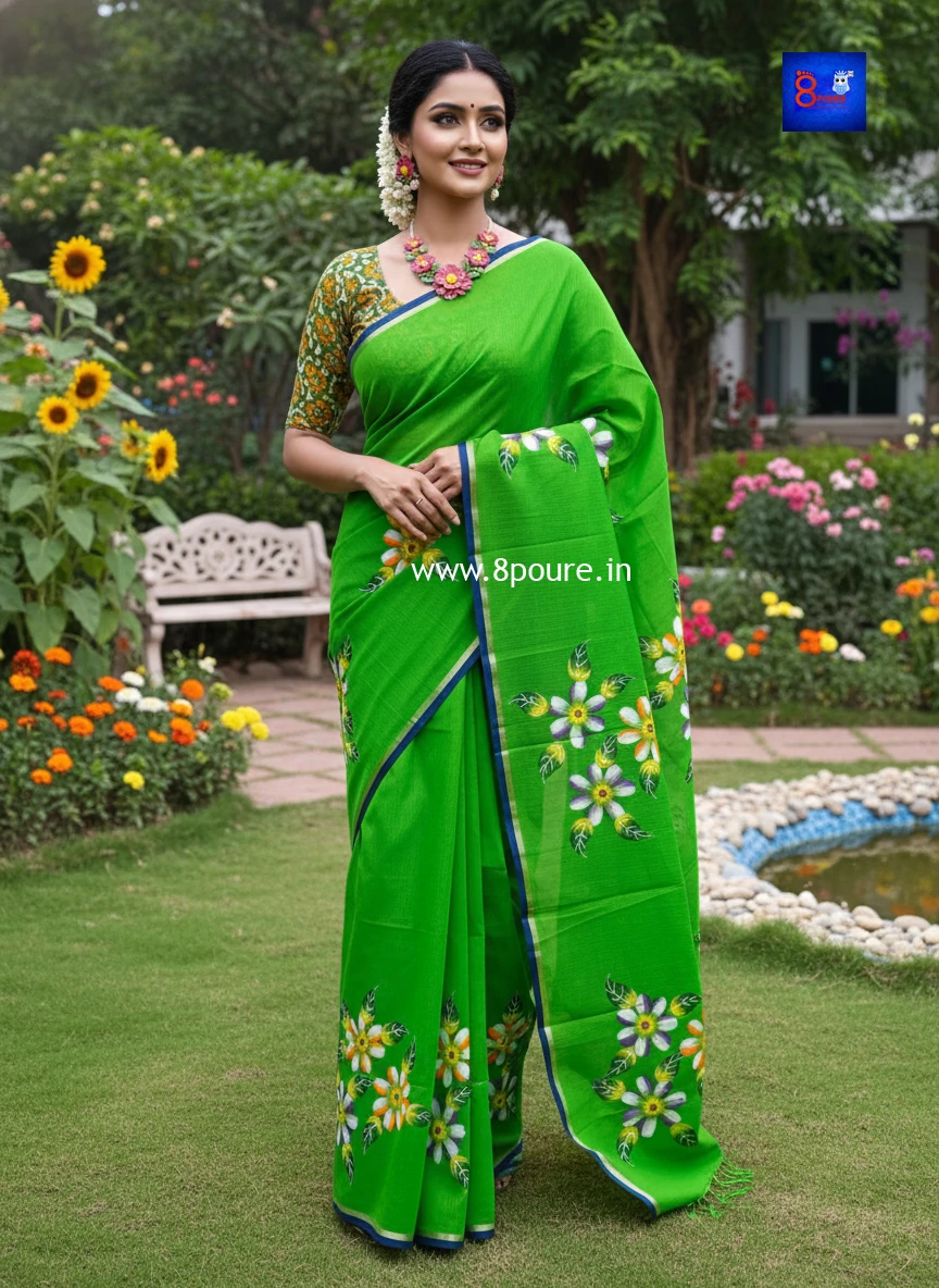 BloomGloom - Hand Painted Resham Cotton Sarees	