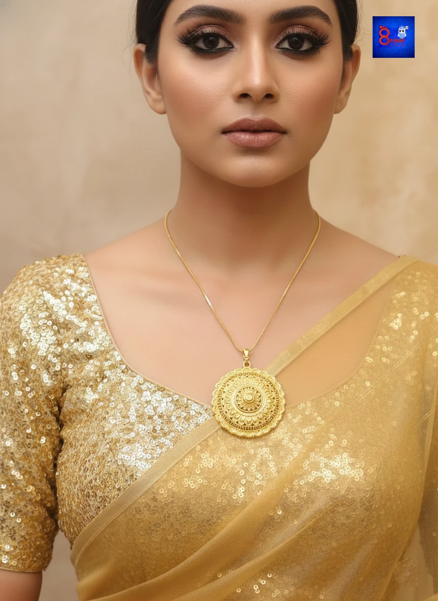 1.5 Gram Gold Polished Traditional Jewellery Set