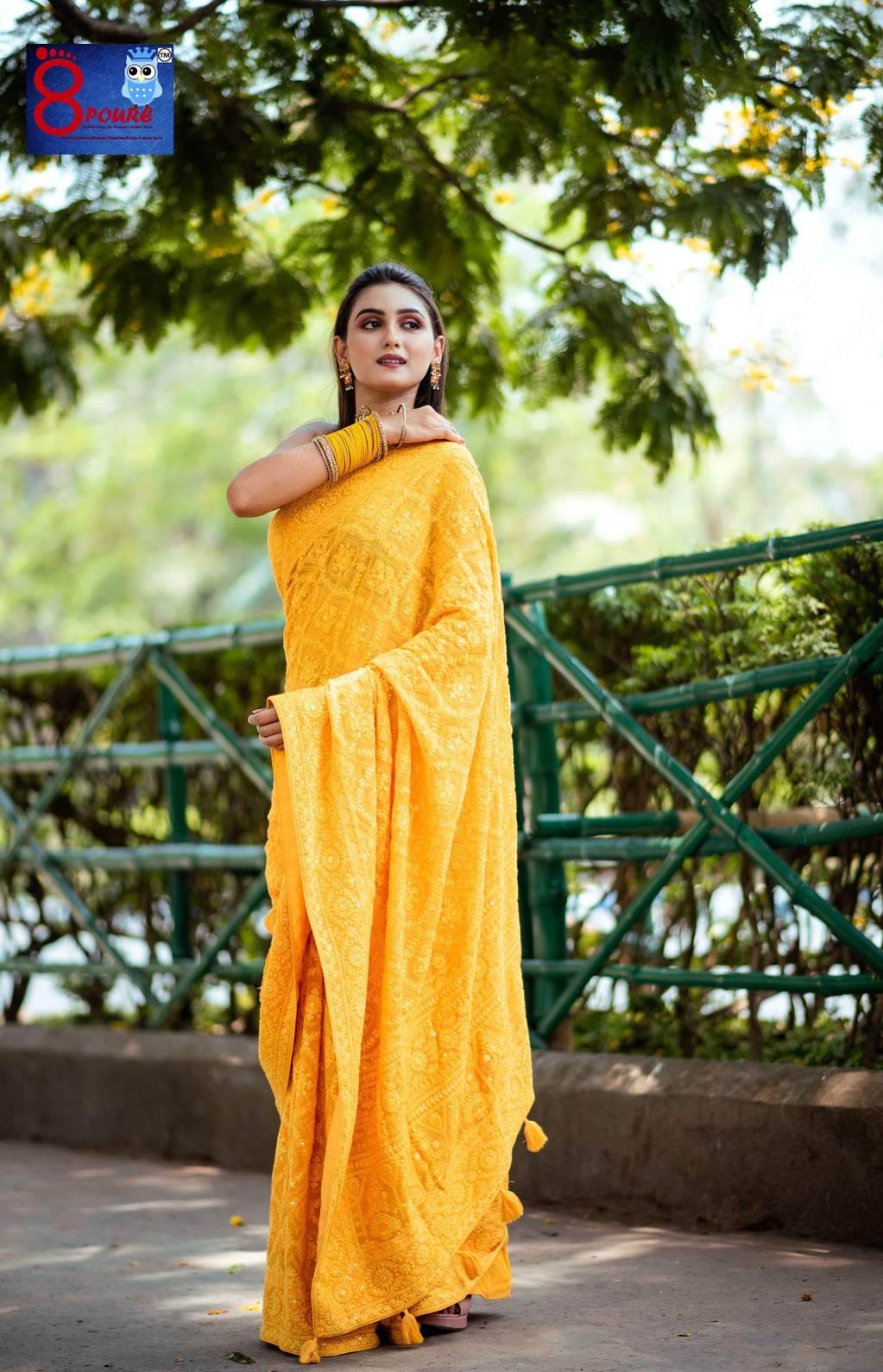Georgette Pure Chikankari Saree