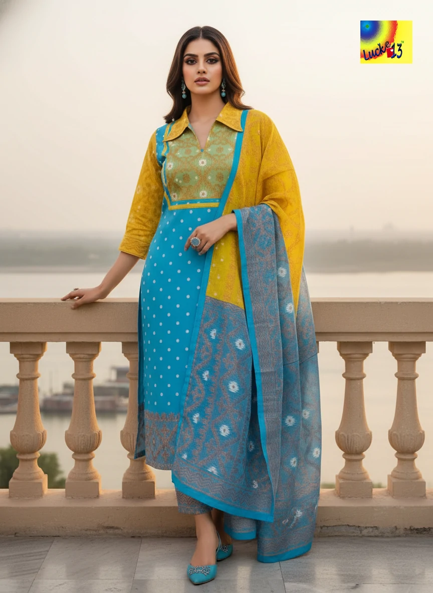 Jamdani Kurti , Pant with Dupatta	