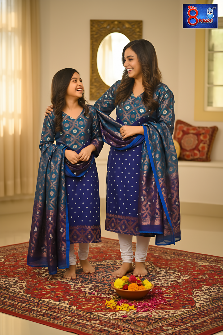 Baby Jamdani Kurti Dupatta | CPD 08 | Blue Teal