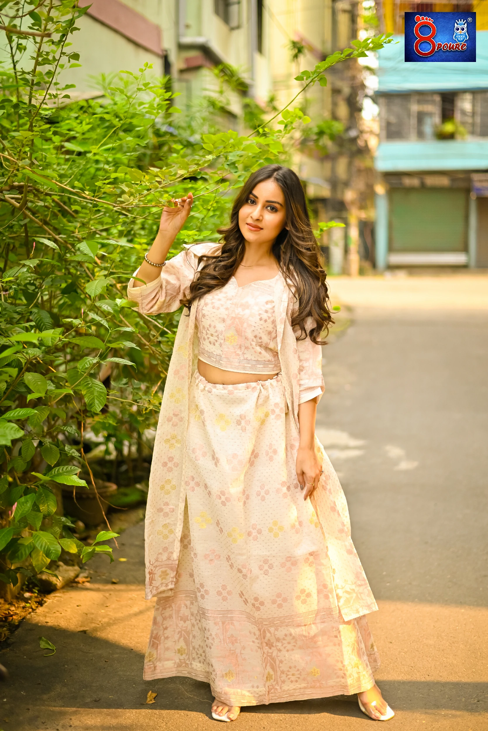 Off White Jamdani Lehenga 3Pcs Set | SWT 21
