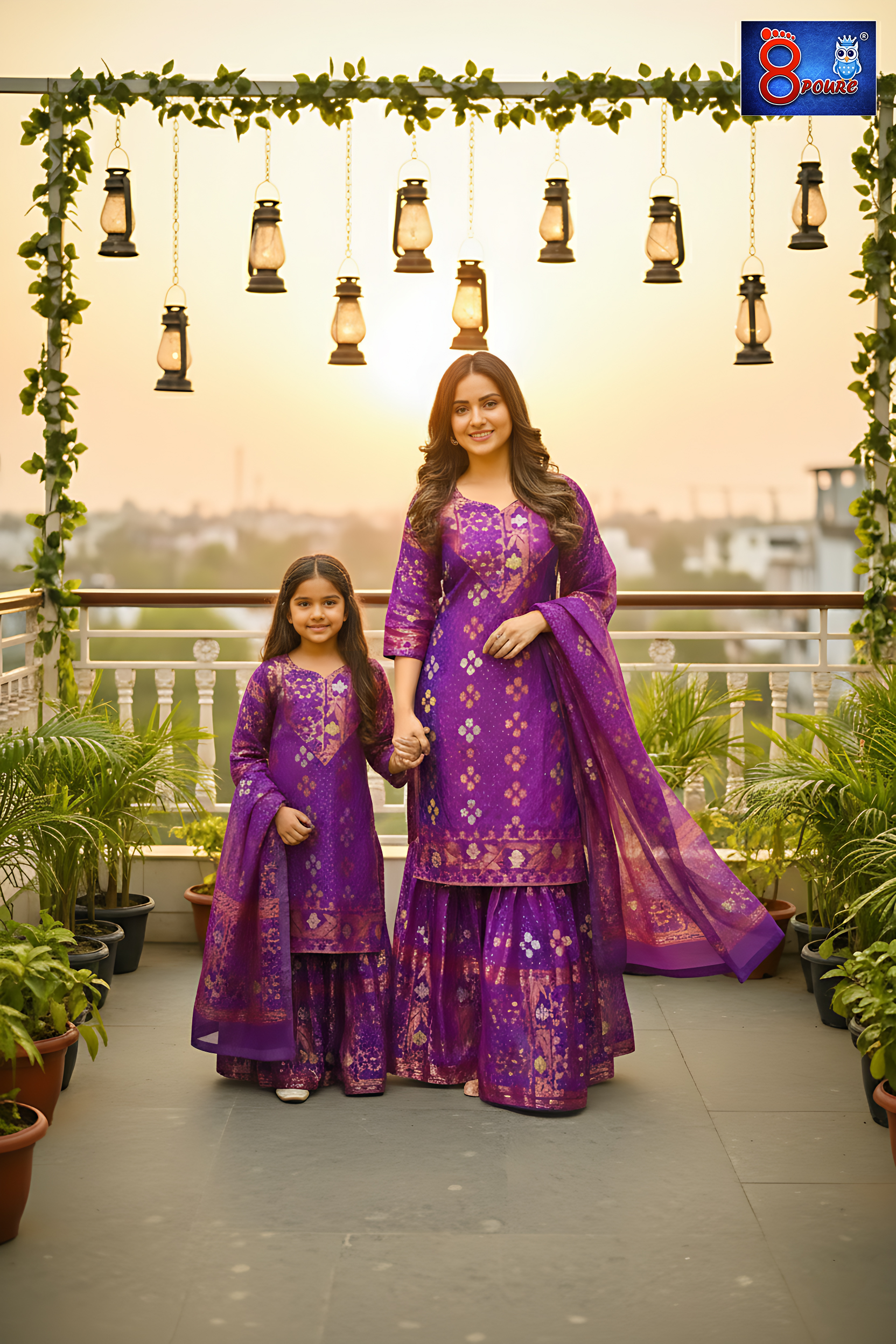 Baby Jamdani Sharara Set | CPD 04 | Magenta 	