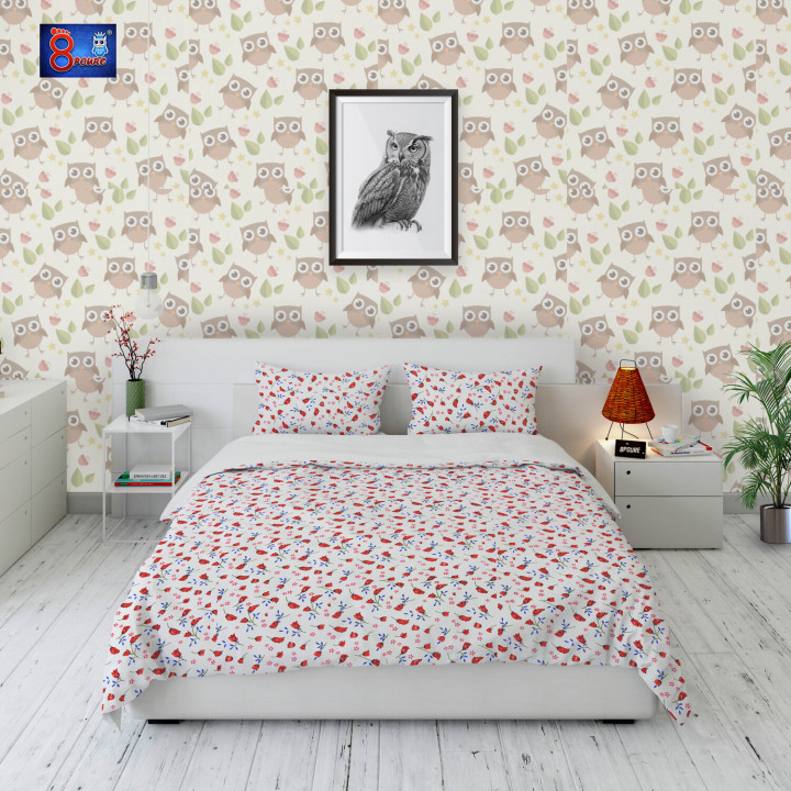 Pure Cotton Printed Bed Sheet wih Pillow cover| King size | 108x108 | BDC 004