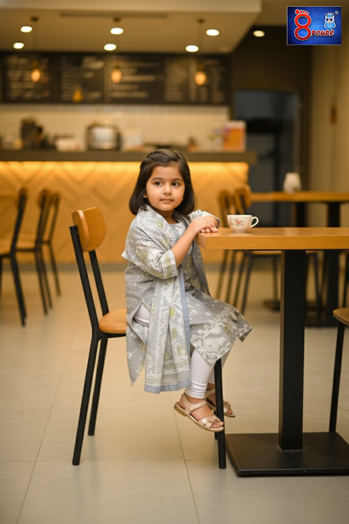 Baby Jamdani Kurti Dupatta | CCP 25 | Grey 