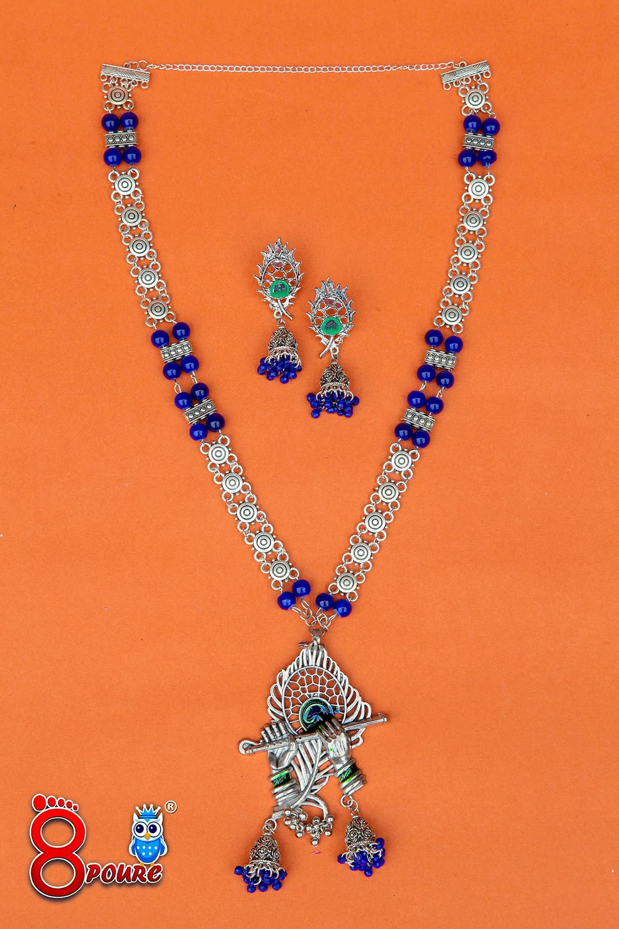 German Silver Minekari Necklace & Earings  | Jewellery Set