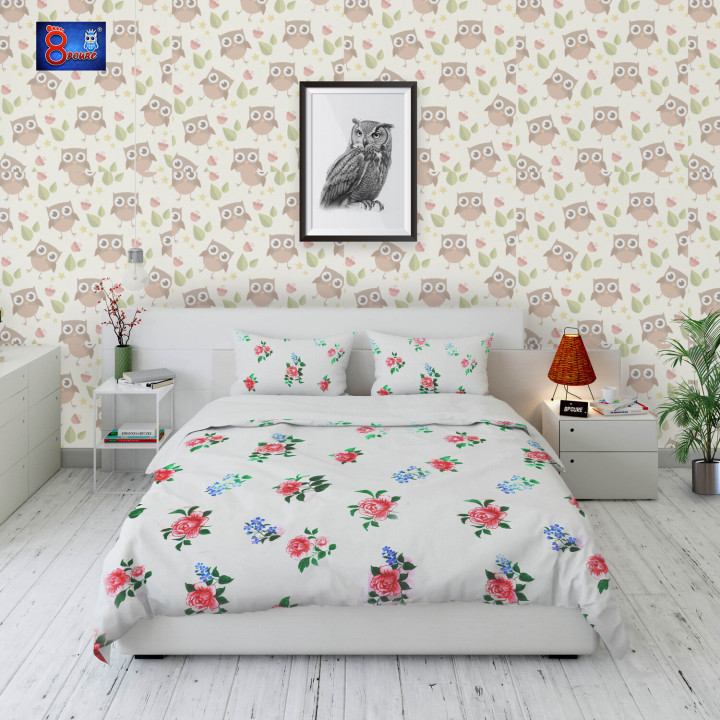 Pure Cotton Printed Bed Sheet wih Pillow cover| King size | 108x108 | BDC 006