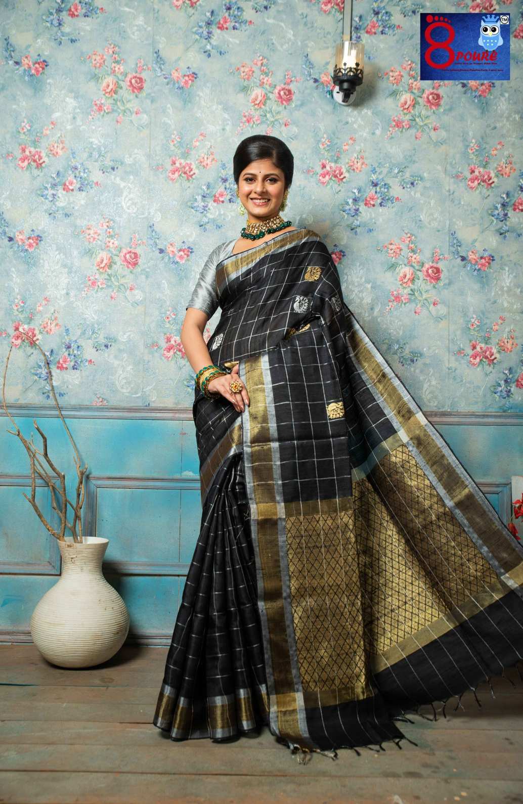Zari Over Part Wear Raw Silk Saree
