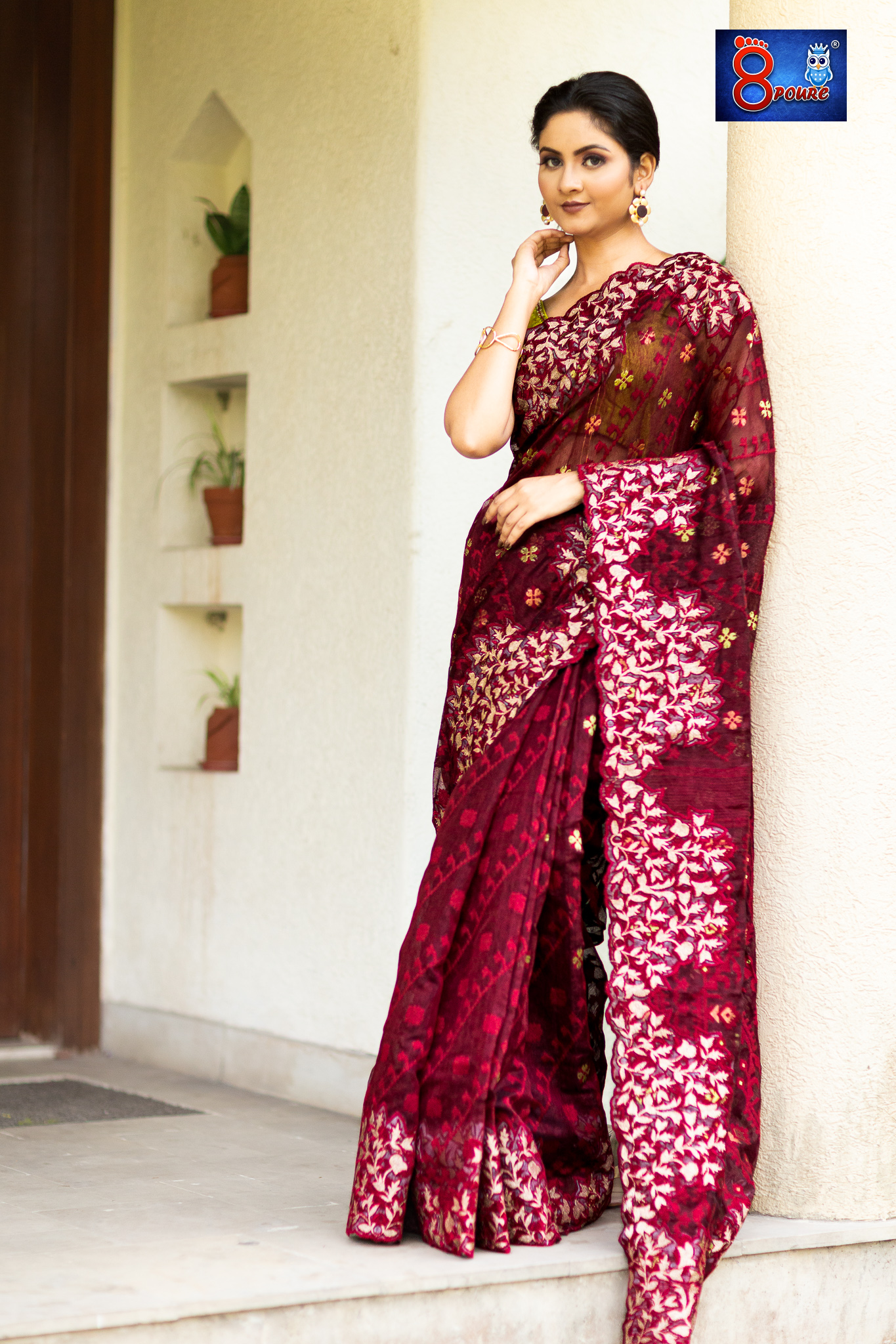 8POURE JAMDANI ZARDOSHI | MAROON  | TPP 10