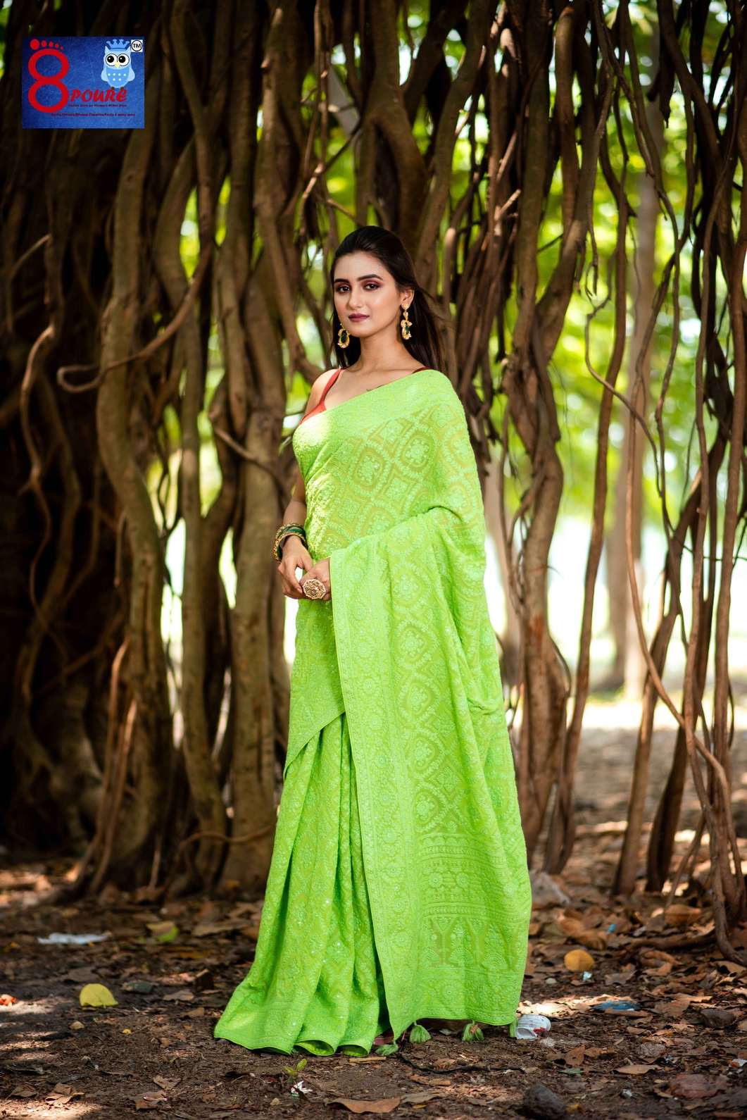 Georgette Pure Chikankari Saree