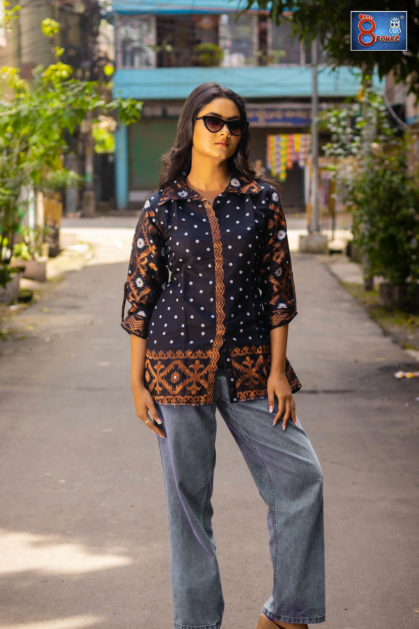 Jamdani Shirt | Black | JS 04
