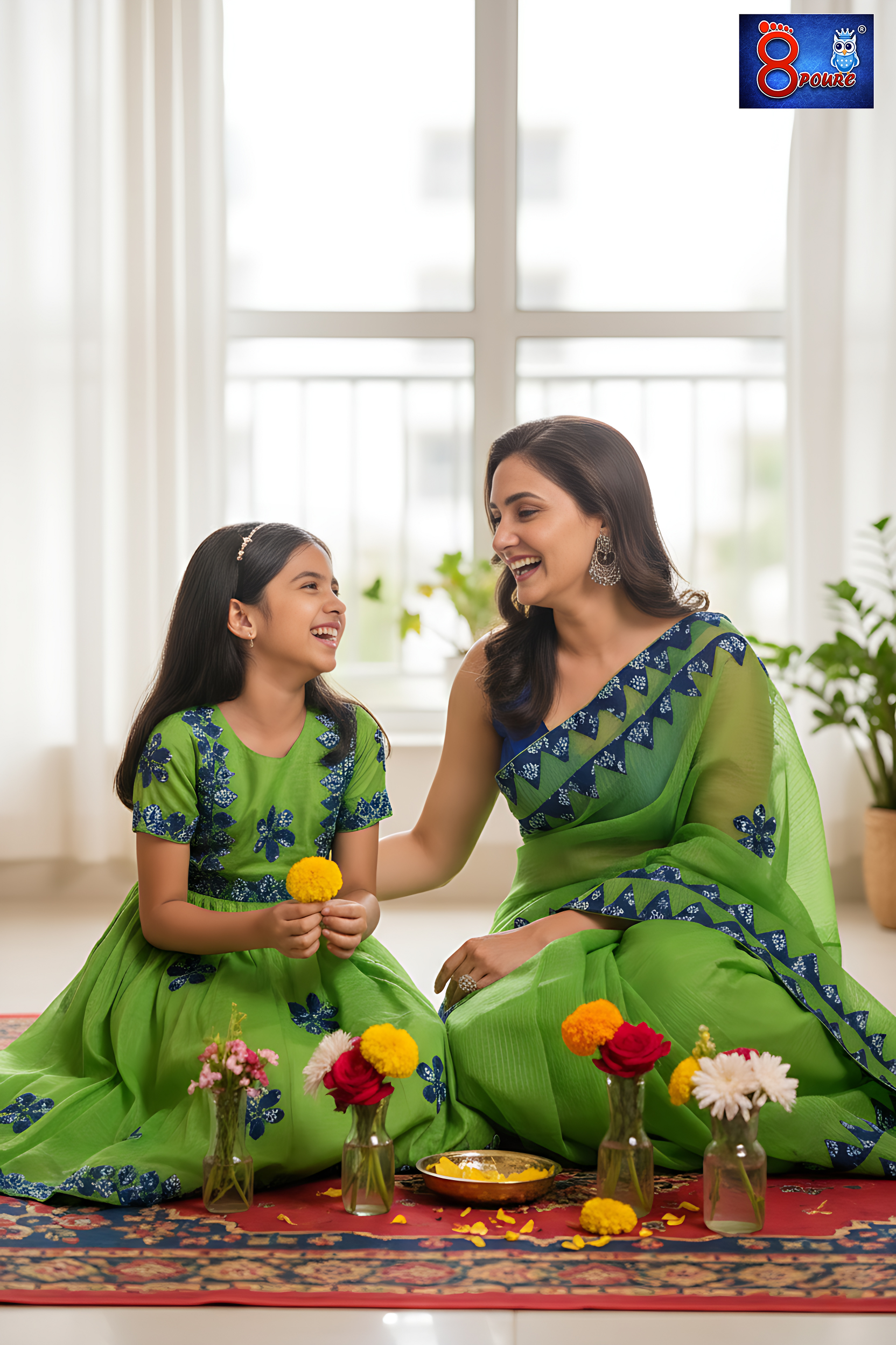 Baby Resham Indigo Gown | CPD 05 | Green 	