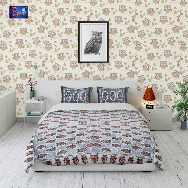 Pure Cotton Printed Bed Sheet wih Pillow cover| King size | 108x108 | BDC 001