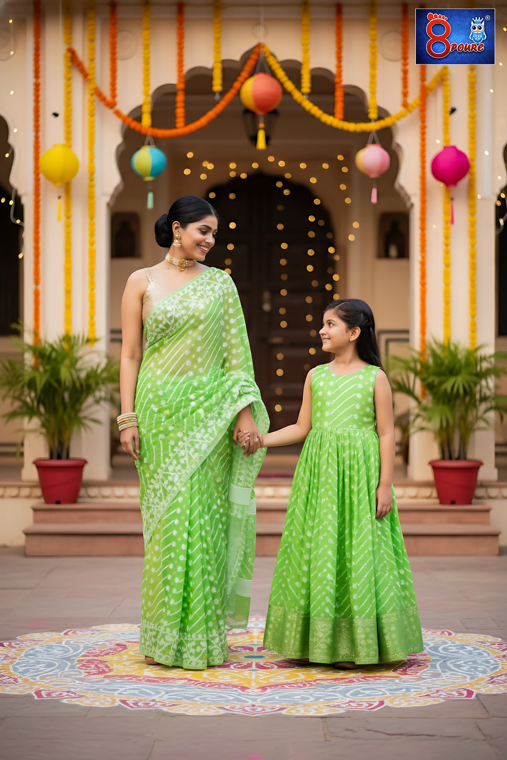 Baby Jamdani Gown | CPD 13 | Green	